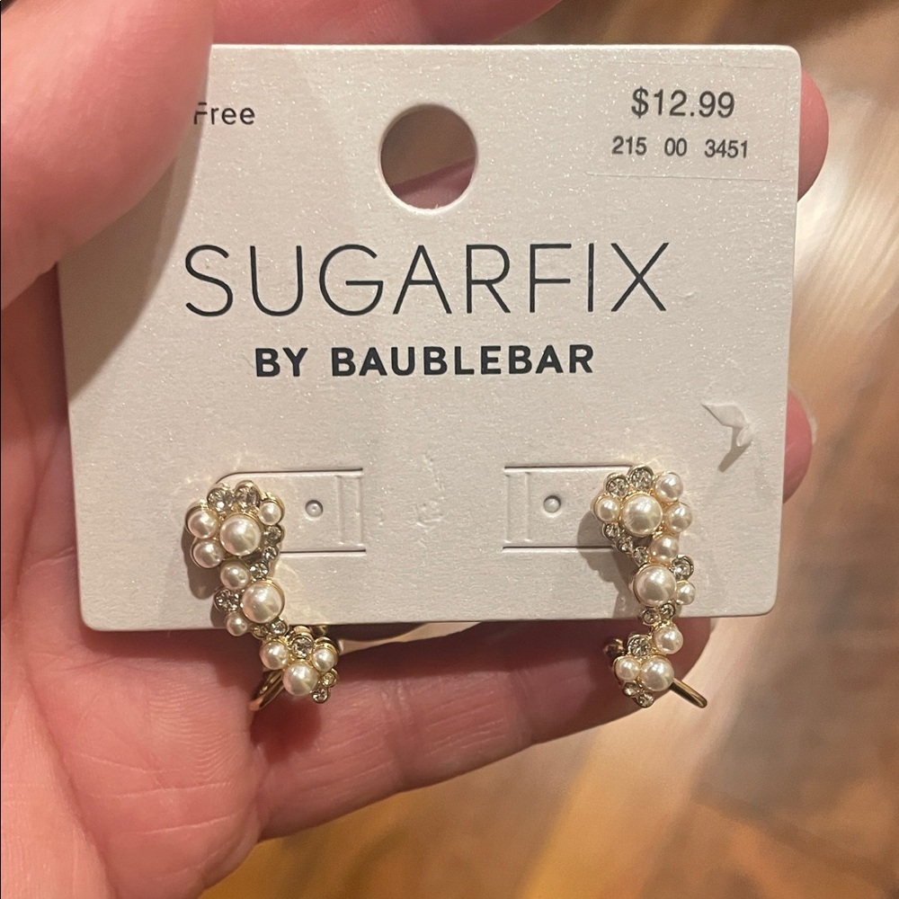 BaubleBar Gold and Pearl Cluster Earrings